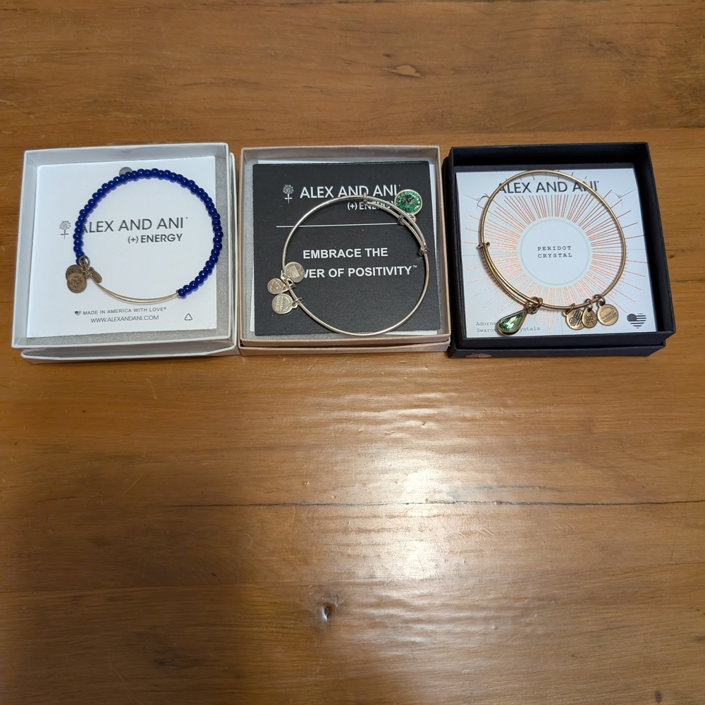 Alex and Ani Women's Gold and Blue Charm Bracelets